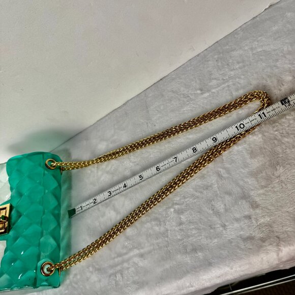 Caleesa Y2K Quilted Ombre Green Jelly Crossbody/Shoulder Small Purse/Handbag Gol - Picture 14 of 16